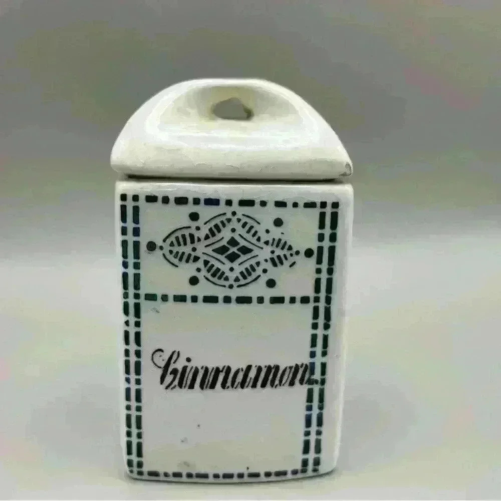Set Of 4 Antique Moskau Vintage Made In Germany Porcelain Spices Jars